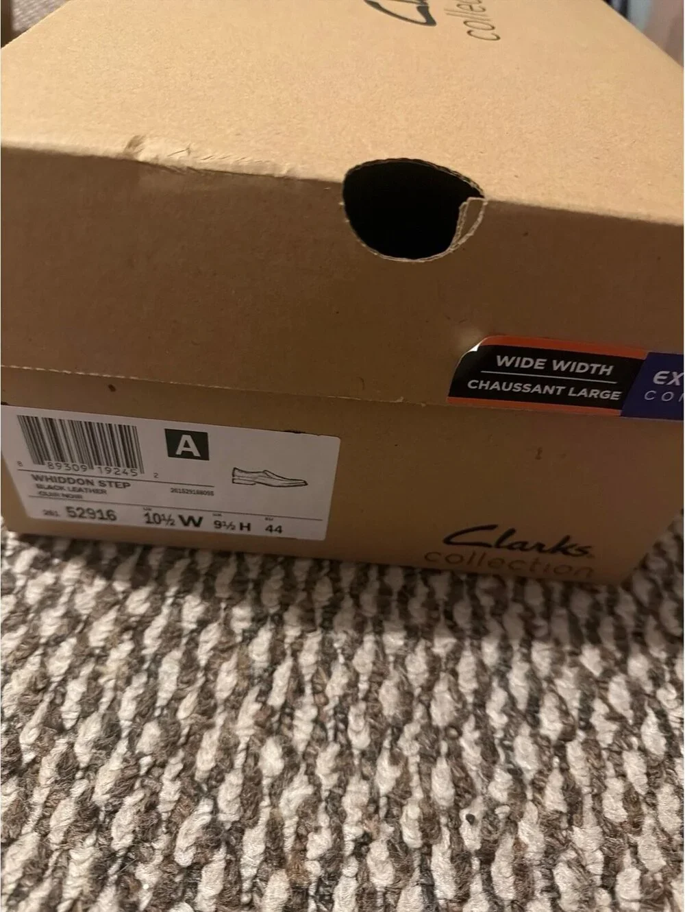 NEW IN BOX Clarks Black Whiddon Step Loafers Men’s 10.5 Wide